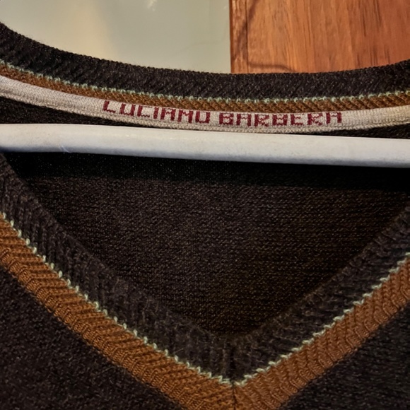 Luciano Barbera Cashmere V Neck Sweater - Picture 2 of 6